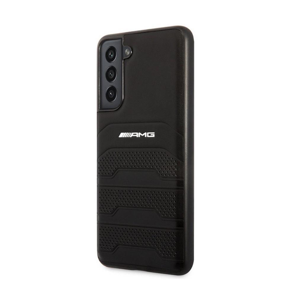 Дизайнерски кожен кейс (естествена кожа) за Samsung Galaxy S21 FE - AMG Genuine Leather Perforated Hard Case (черен) | JAR Computers Дизайнерски кожен кейс (естествена кожа) за Samsung Galaxy S21 FE - AMG Genuine Leather Perforated Hard Case (черен)