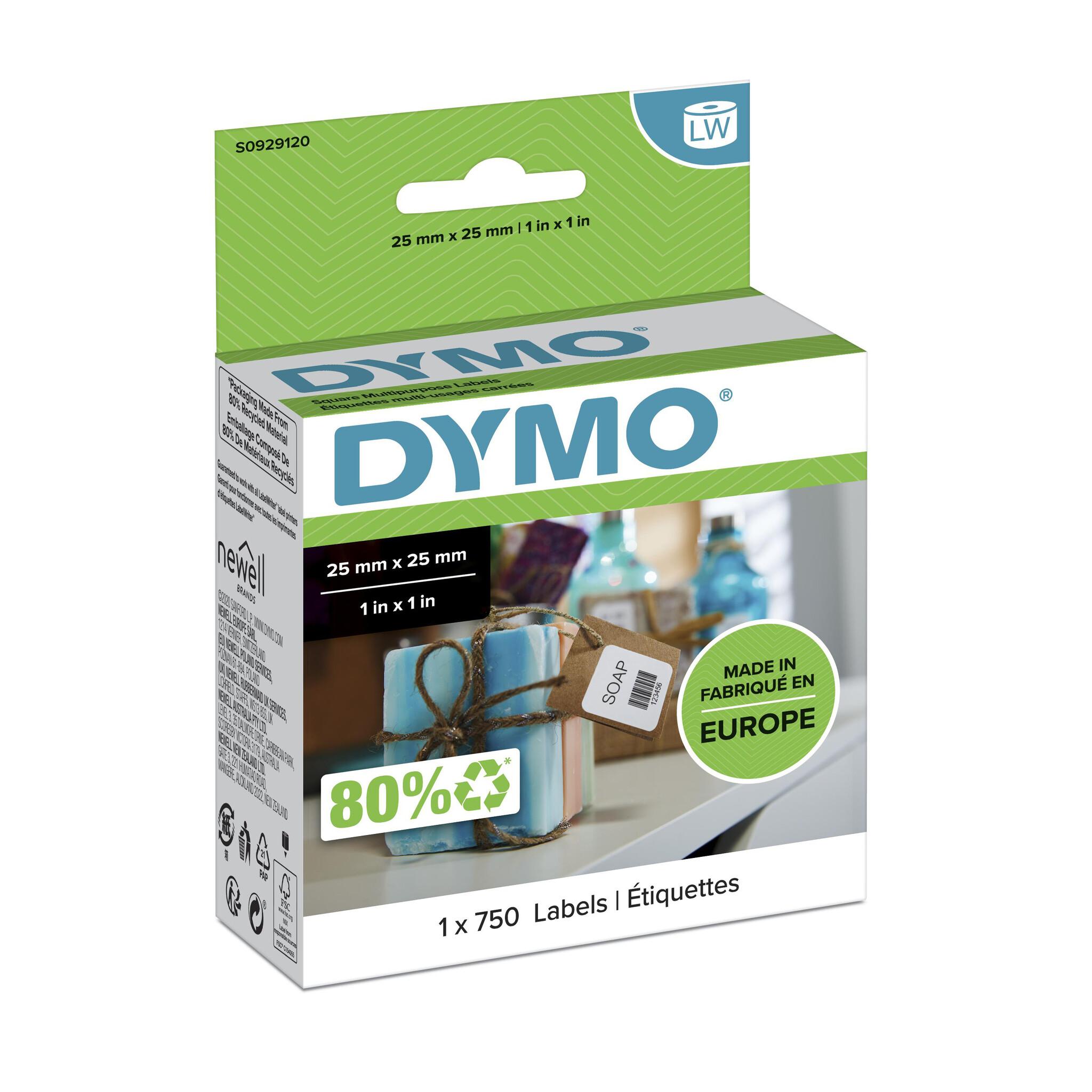 DYMO LW - Multi-Purpose Labels - 25 x 25 mm - S0929120 Бяла Самозалепващ се етикет на принтер | JAR Computers DYMO LW - Multi-Purpose Labels - 25 x 25 mm - S0929120 Бяла Самозалепващ се етикет на принтер