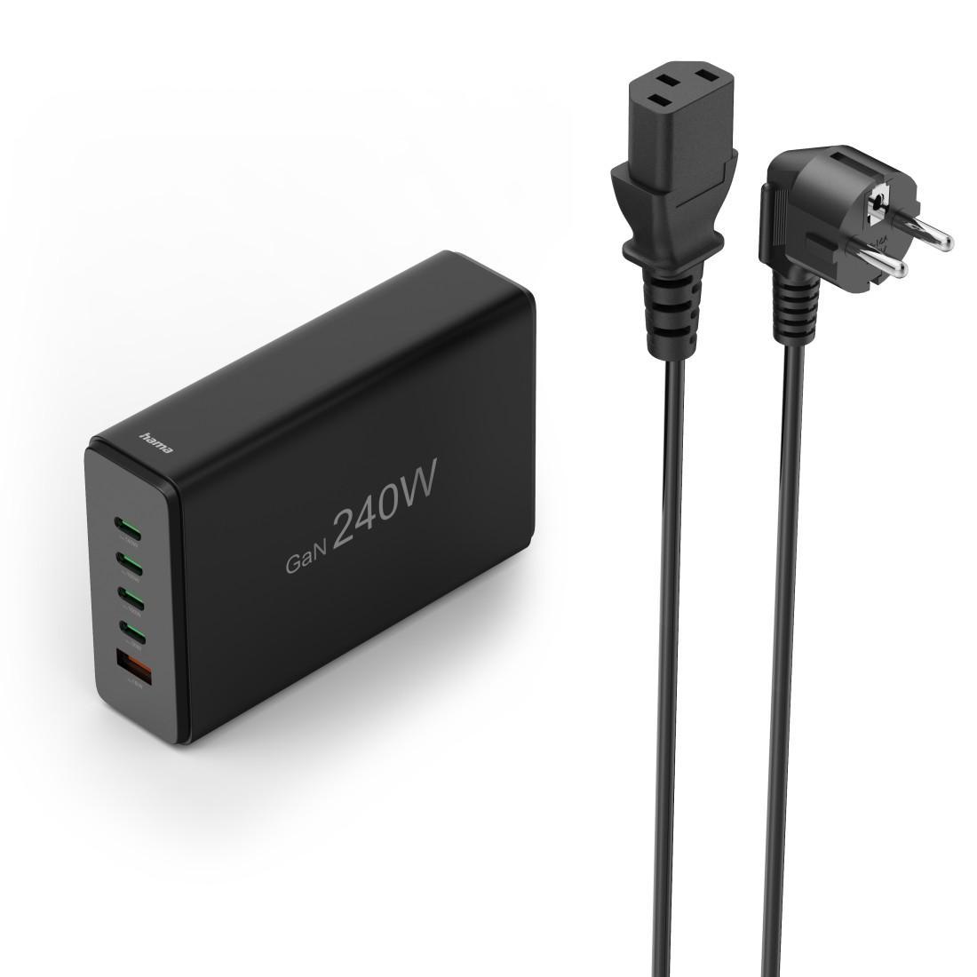 HAMA Зарядна станция 240 W, GaN, Fast Charger, 4 x USB-C, 1 x USB-A, PD | JAR Computers HAMA Зарядна станция 240 W, GaN, Fast Charger, 4 x USB-C, 1 x USB-A, PD