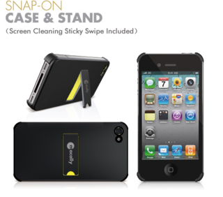 Поликарбонатов кейс и поставка за iPhone 4S, iPhone 4 - Macally KickStand | JAR Computers Поликарбонатов кейс и поставка за iPhone 4S, iPhone 4 - Macally KickStand