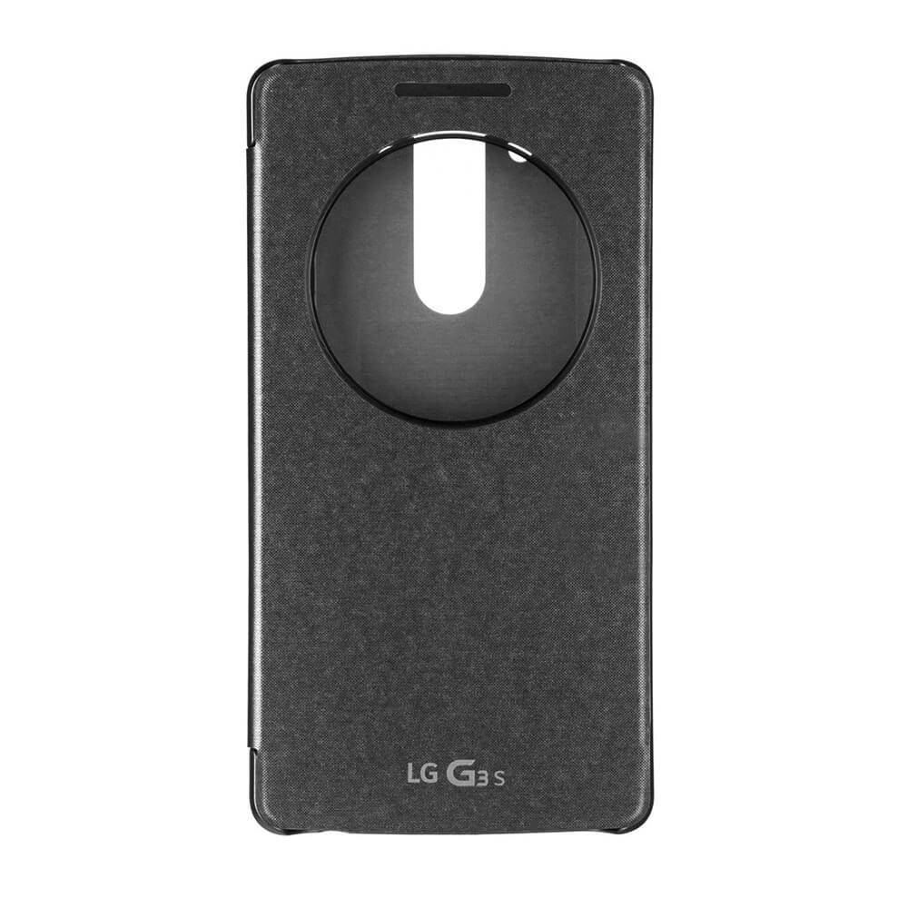 Оригинален калъф с отвор за LG G3s - LG Quick Circle Case CCF-490G (тъмносив) | JAR Computers Оригинален калъф с отвор за LG G3s - LG Quick Circle Case CCF-490G (тъмносив)