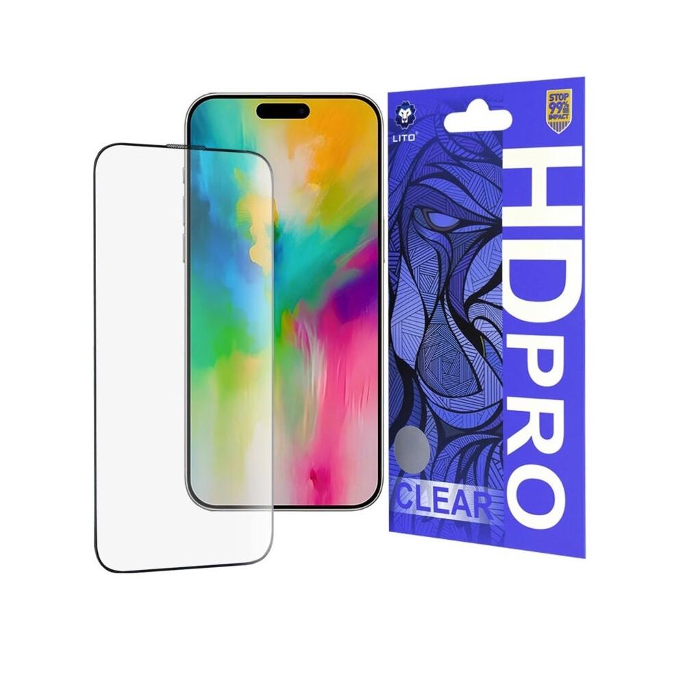 Стъклено защитно покритие за дисплея на iPhone 16 Pro (черен-прозрачен) - Lito HD Pro Clear Tempered Glass | JAR Computers Стъклено защитно покритие за дисплея на iPhone 16 Pro (черен-прозрачен) - Lito HD Pro Clear Tempered Glass