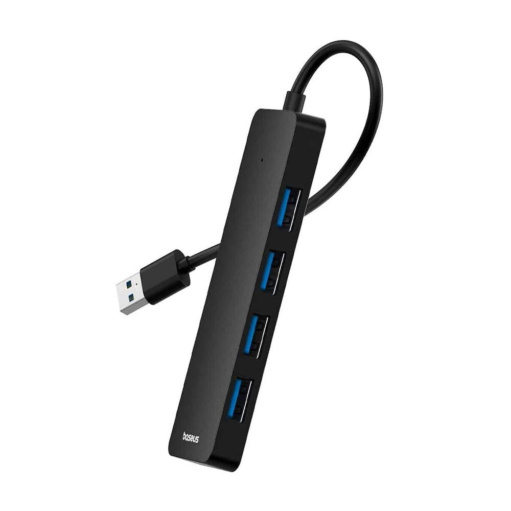 4-портов USB-A хъб за компютри и лаптопи (черен) - Baseus UltraJoy 4in1 USB-A 4-port Hub (B0005280B111-04) | JAR Computers 4-портов USB-A хъб за компютри и лаптопи (черен) - Baseus UltraJoy 4in1 USB-A 4-port Hub (B0005280B111-04)