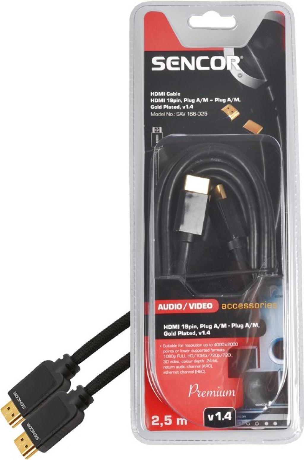 Кабел Sencor SAV 166-025 HDMI-HDMI,2.5M | JAR Computers Кабел Sencor SAV 166-025 HDMI-HDMI,2.5M