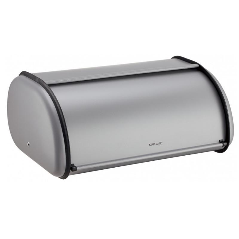 Кутия за хляб Kinghoff KH 1863, 44 см, Лека и здрава конструкция, Стомана, Сив | JAR Computers Кутия за хляб Kinghoff KH 1863, 44 см, Лека и здрава конструкция, Стомана, Сив