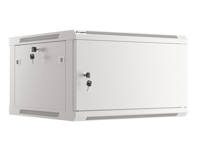 Lanberg rack cabinet 19" wall-mount 6U/600x600 for self-assembly with metal door grey (flat pack)