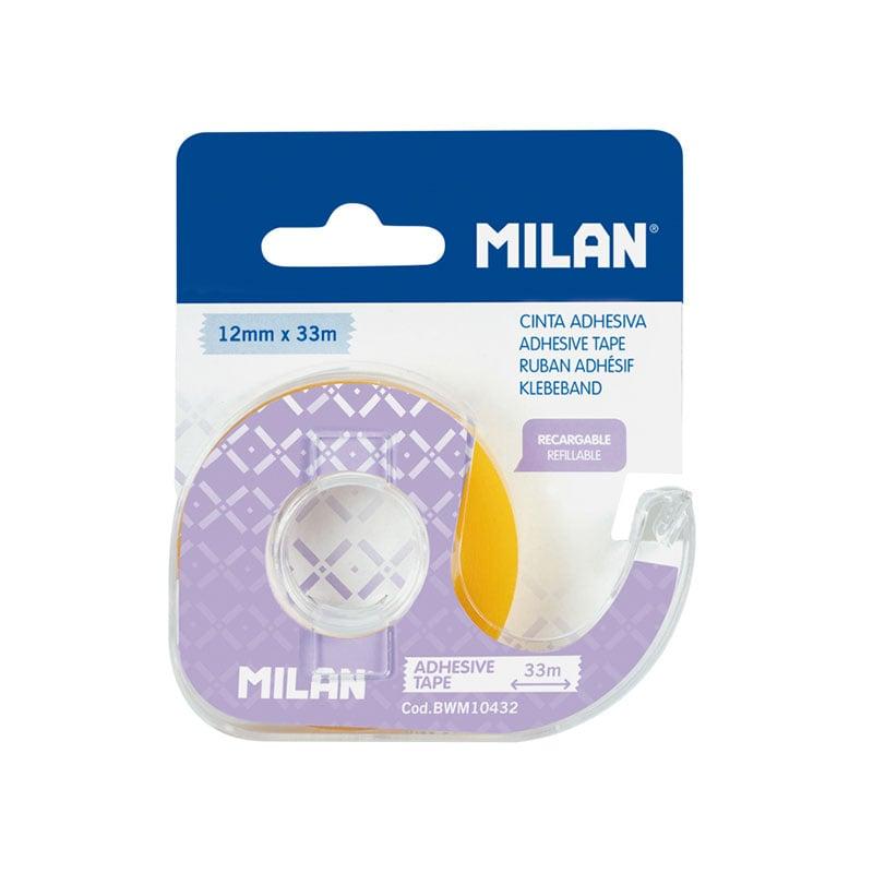Milan Тиксо, 12 mm x 33 m, с диспенсър, в блистер, 12 броя | JAR Computers Milan Тиксо, 12 mm x 33 m, с диспенсър, в блистер, 12 броя