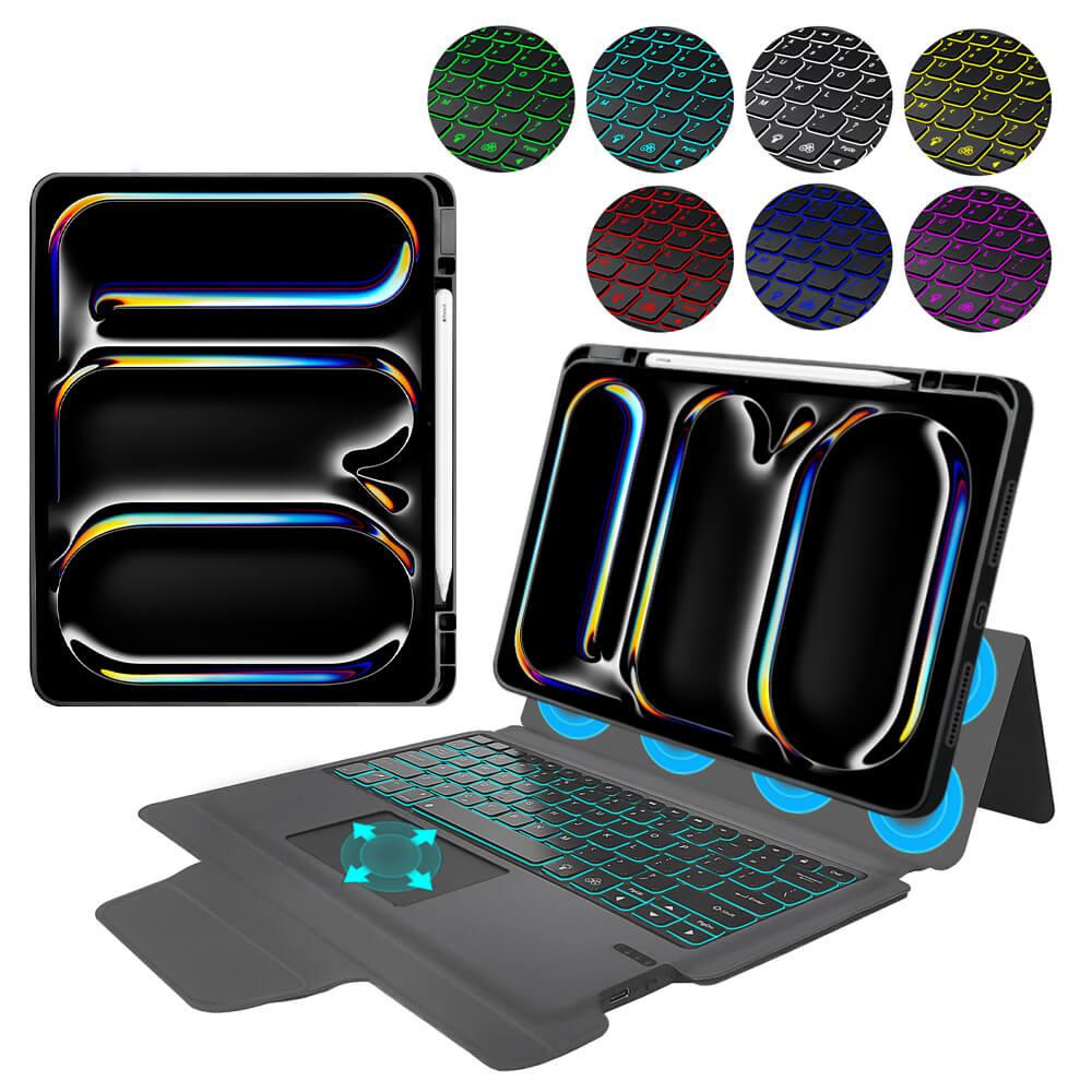 Полиуретанов калъф, клавиатура, тракпад и поставка за iPad Pro 13 (2024) - Techsuit KeyTab Pro RGB Wireless Touchpad Keyboard Case (черен) | JAR Computers Полиуретанов калъф, клавиатура, тракпад и поставка за iPad Pro 13 (2024) - Techsuit KeyTab Pro RGB Wireless Touchpad Keyboard Case (черен)