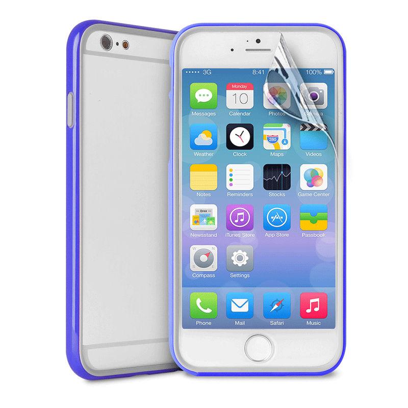 Силиконов бъмпер за iPhone 6 Plus, iPhone 6S Plus - Puro Bumper Frame (син) | JAR Computers Силиконов бъмпер за iPhone 6 Plus, iPhone 6S Plus - Puro Bumper Frame (син)