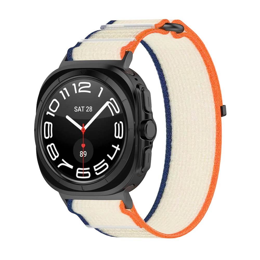 Текстилна каишка за Samsung Galaxy Watch Ultra 47мм - Techsuit Watchband W054 (бежов-оранжев) | JAR Computers Текстилна каишка за Samsung Galaxy Watch Ultra 47мм - Techsuit Watchband W054 (бежов-оранжев)
