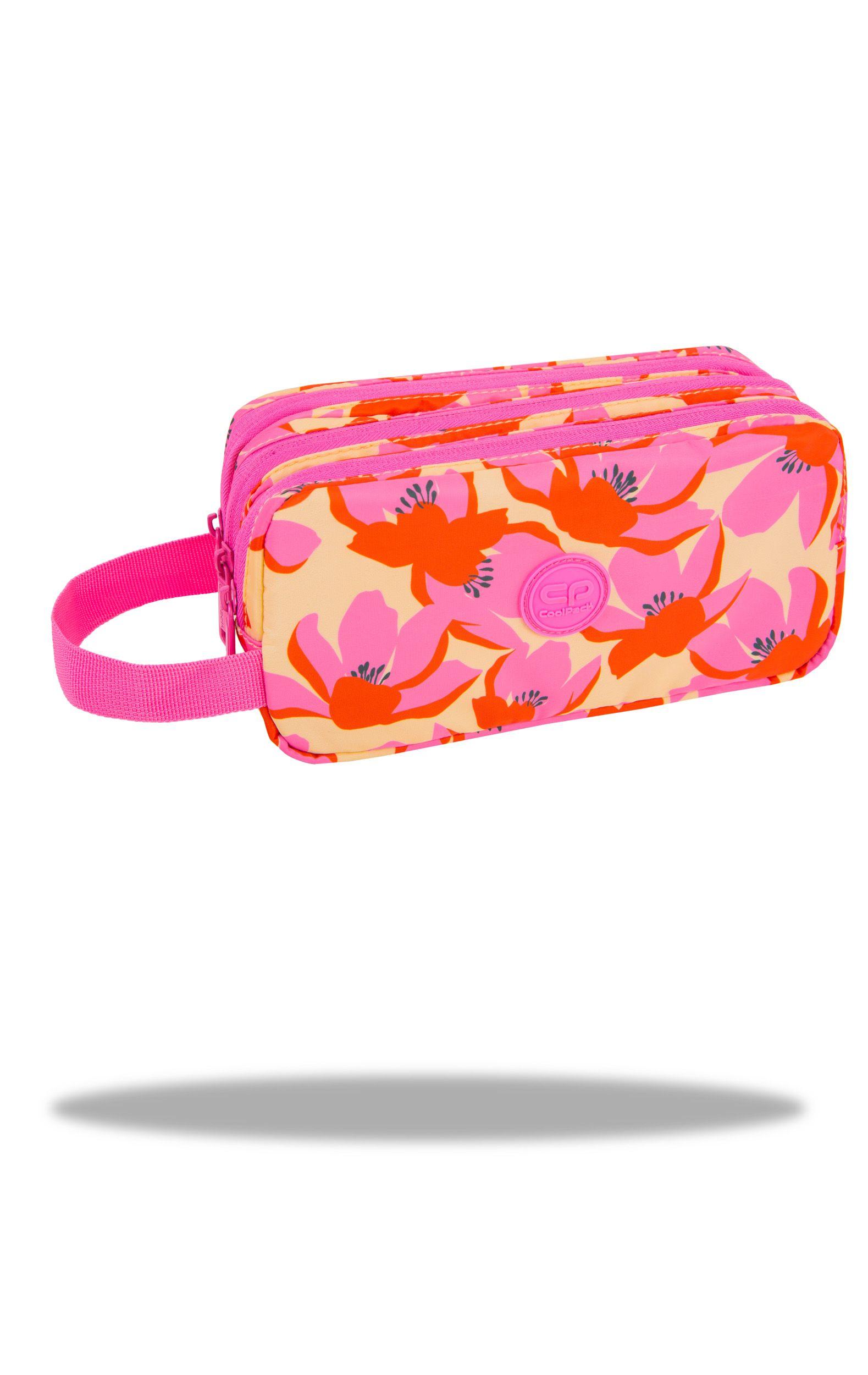Ученически несесер с три ципа COOLPACK - PRIMUS - FLORES ROSA