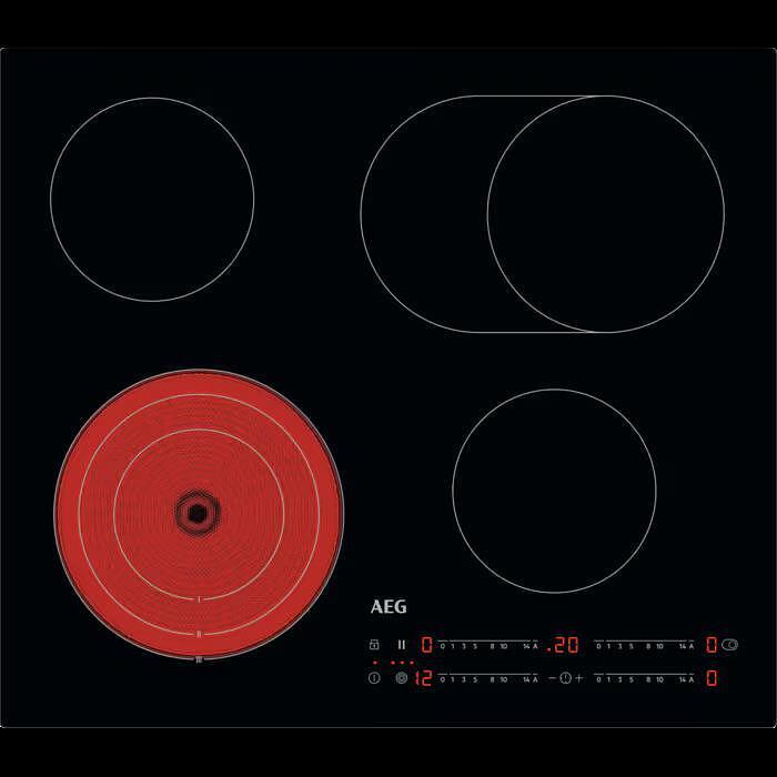 Вграден керамичен плот AEG TO64RA07CB , Електрически