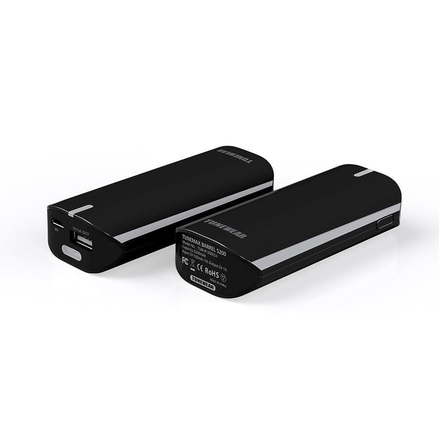 Външна батерия с USB порт за iPhone, iPod и мобилни устройства - Tunewear Tunemax Barrel 5200 mAh (черен) | JAR Computers Външна батерия с USB порт за iPhone, iPod и мобилни устройства - Tunewear Tunemax Barrel 5200 mAh (черен)