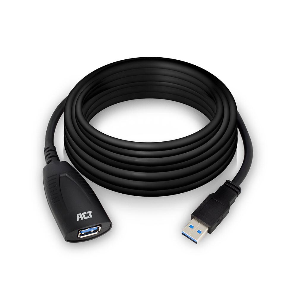 ACT AC6105 USB кабел USB 3.2 Gen 1 (3.1 Gen 1) 5 м USB A 5 Гбит/с Черен