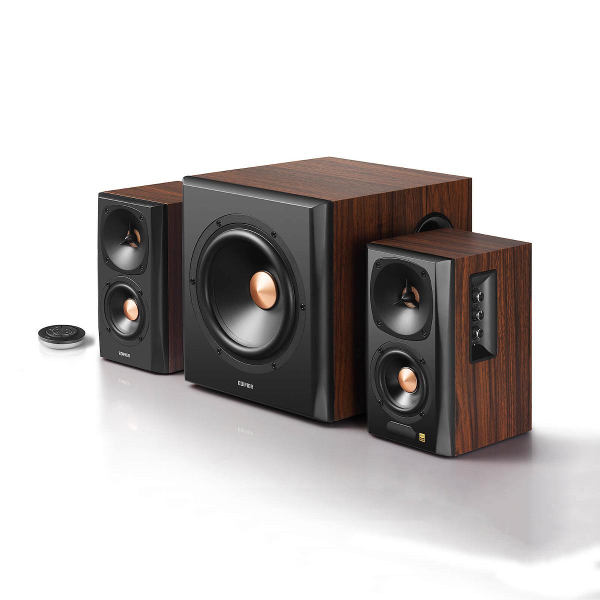 Безжични 2.1 аудио спийкъри със субуфер - Edifier S360DB Bookshelf Speakers with Subwoofer (кафяв) | JAR Computers Безжични 2.1 аудио спийкъри със субуфер - Edifier S360DB Bookshelf Speakers with Subwoofer (кафяв)