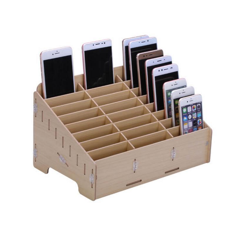 Дървена кутия с 24 слота за организиране на смартофни и части - Multifunctional Mobile Phone Repair Wooden Tool Box (кафяв) | JAR Computers Дървена кутия с 24 слота за организиране на смартофни и части - Multifunctional Mobile Phone Repair Wooden Tool Box (кафяв)