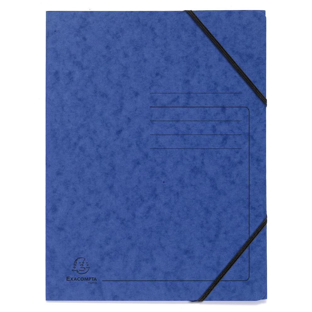 Exacompta Папка, картонена, с ластик, синя