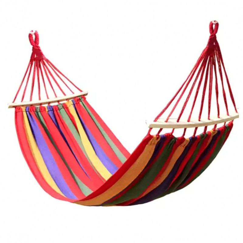 Градински единичен хамак, 80х190 см, Максимално натоварване до 200 кг, Червен | JAR Computers Градински единичен хамак, 80х190 см, Максимално натоварване до 200 кг, Червен