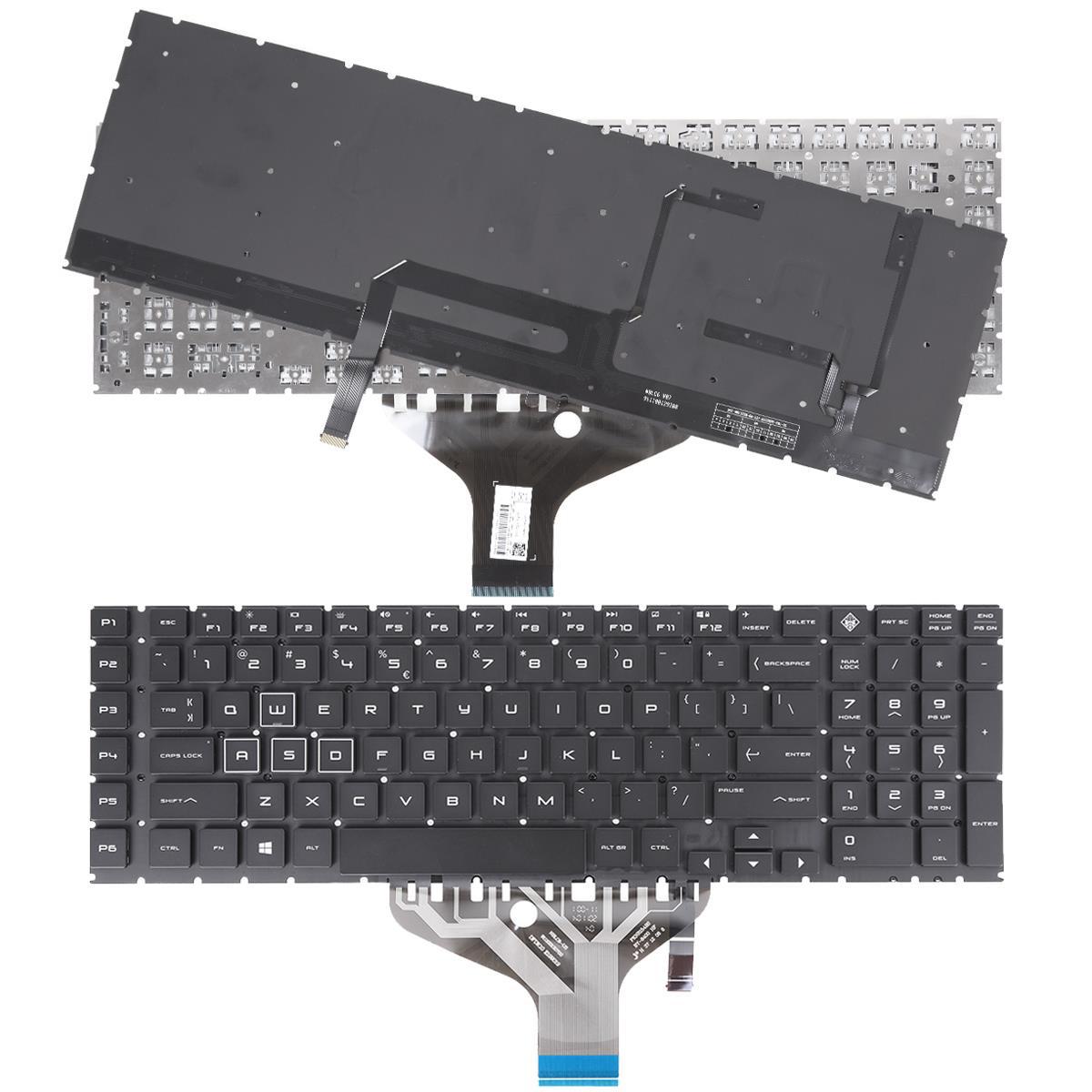 Клавиатура за лаптоп HP Omen 17-CB 17T-CB - Черна Без Рамка (Малък Ентър), С Подсветка RGB | JAR Computers Клавиатура за лаптоп HP Omen 17-CB 17T-CB - Черна Без Рамка (Малък Ентър), С Подсветка RGB
