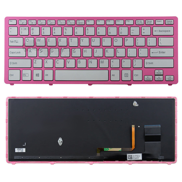 Клавиатура за лаптоп Sony Vaio SVF14N SERIES Pink Frame Silver (With Backlit FOR WIN8) | JAR Computers Клавиатура за лаптоп Sony Vaio SVF14N SERIES Pink Frame Silver (With Backlit FOR WIN8)