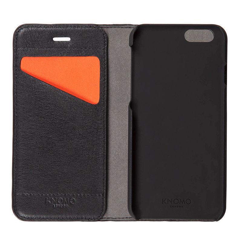 Кожен (естествена кожа) калъф с отделящ се кожен кейс за iPhone 6, iPhone 6S - Knomo Leather Folio Case (черен) | JAR Computers Кожен (естествена кожа) калъф с отделящ се кожен кейс за iPhone 6, iPhone 6S - Knomo Leather Folio Case (черен)
