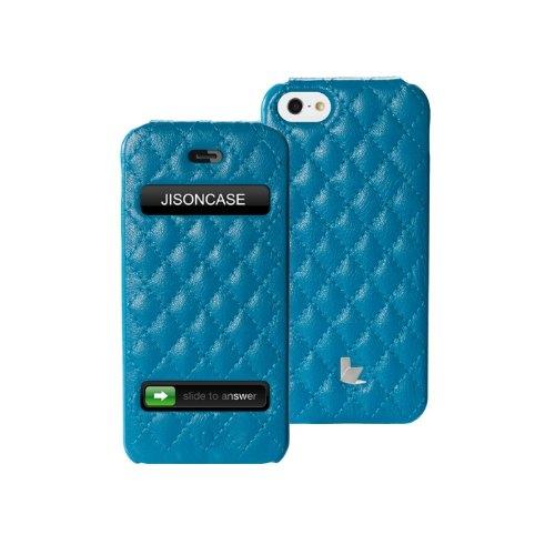 Кожен калъф тип портфейл за iPhone 5, iPhone 5S, iPhone SE - Jison Quilted Folio Case (син) | JAR Computers Кожен калъф тип портфейл за iPhone 5, iPhone 5S, iPhone SE - Jison Quilted Folio Case (син)