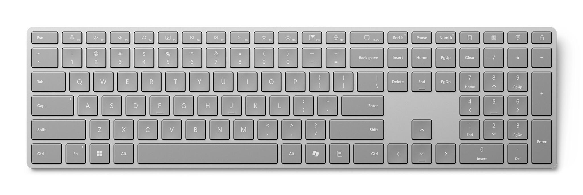 Microsoft Surface Keyboard (2nd Edition) клавиатура В къщи/В офис Блутут QWERTY Сив