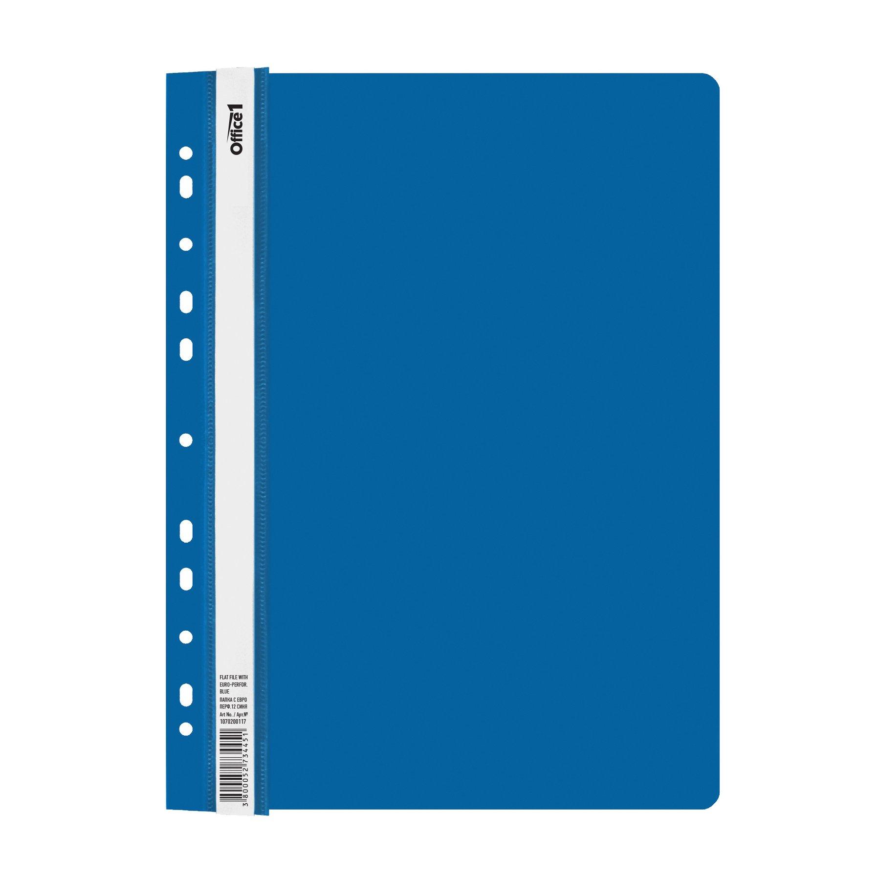 Office 1 Папка, PP, с европерфорация, синя, 12 броя | JAR Computers Office 1 Папка, PP, с европерфорация, синя, 12 броя