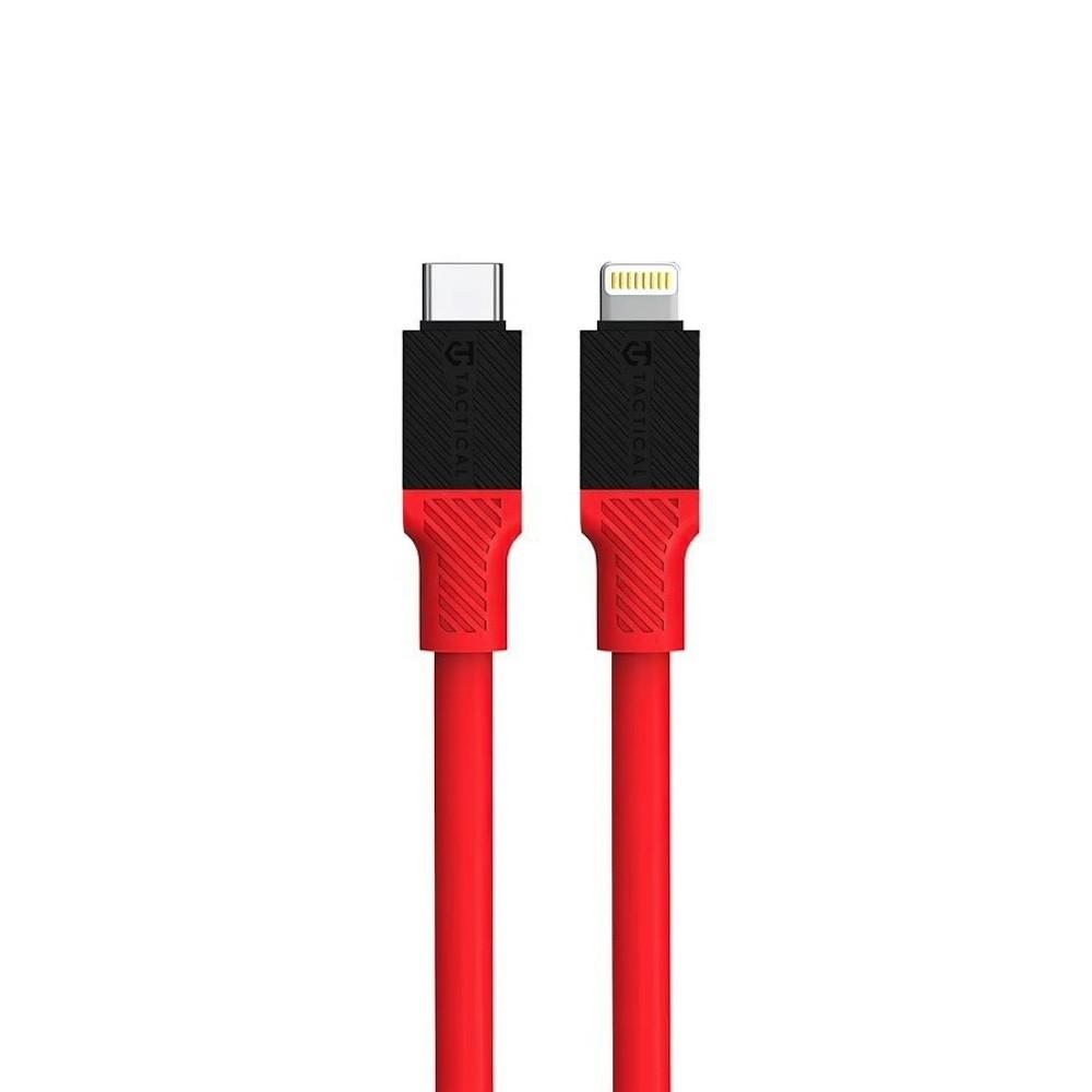 Tactical Fat Man USB-C to Lightning Cable 60W - здрав кабел с бързо зареждане за устройства с Lightning порт (100 см) (червен)
