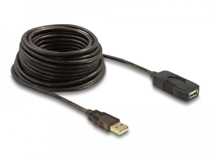 Удължителен кабел DeLock, USB-A мъжко - USB-A женско, USB 2.0, 10 м, Черен | JAR Computers Удължителен кабел DeLock, USB-A мъжко - USB-A женско, USB 2.0, 10 м, Черен