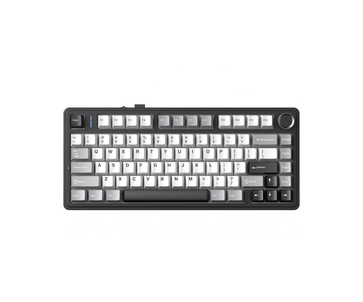 Aula геймърска механична клавиатура Wireless Gaming Mechanical Keyboard F75HE - Black King Magnetic Switch [Linear] (English US), Black, Gray
