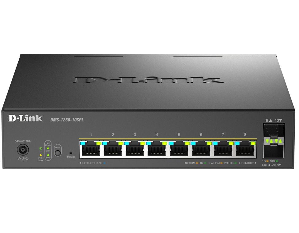 D-Link 8-Port 2.5G Base-T PoE, 2-port 10G SFP+ and 2x 10G RJ45 port Smart Managed Switch | JAR Computers D-Link 8-Port 2.5G Base-T PoE, 2-port 10G SFP+ and 2x 10G RJ45 port Smart Managed Switch