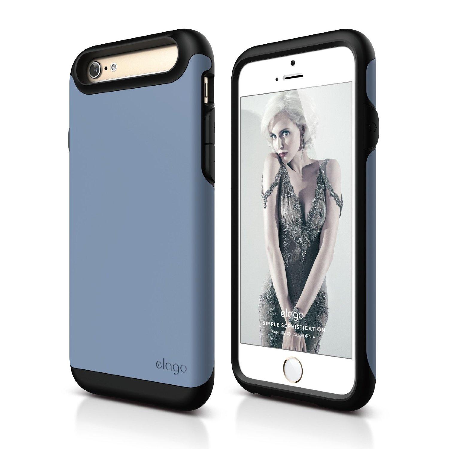 Уникален удароустойчив хибриден кейс + HD покритие за iPhone 6, iPhone 6S - Elago S6 Duro Case (син) | JAR Computers Уникален удароустойчив хибриден кейс + HD покритие за iPhone 6, iPhone 6S - Elago S6 Duro Case (син)