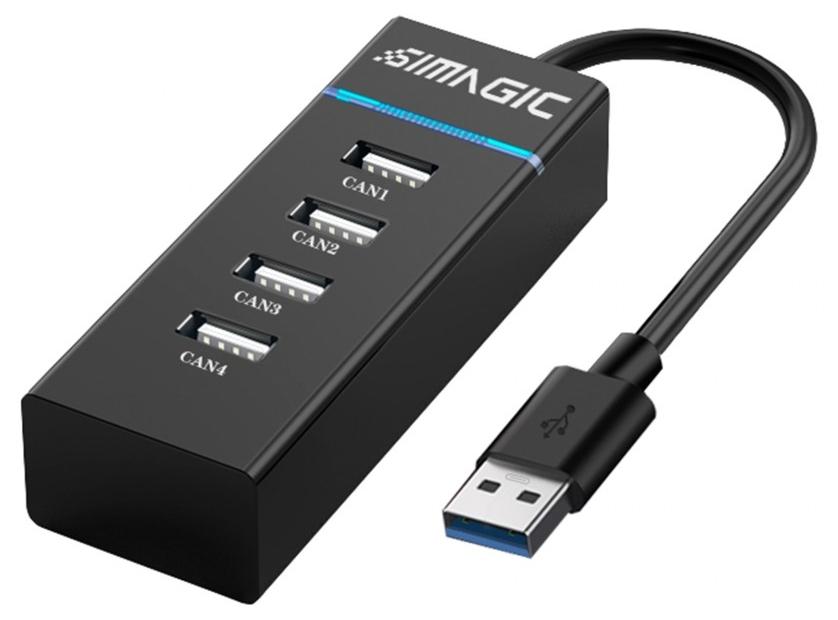 USB хъб Simagic – P-E114, 4 порта, USB-A/USB-C, черен | JAR Computers USB хъб Simagic – P-E114, 4 порта, USB-A/USB-C, черен