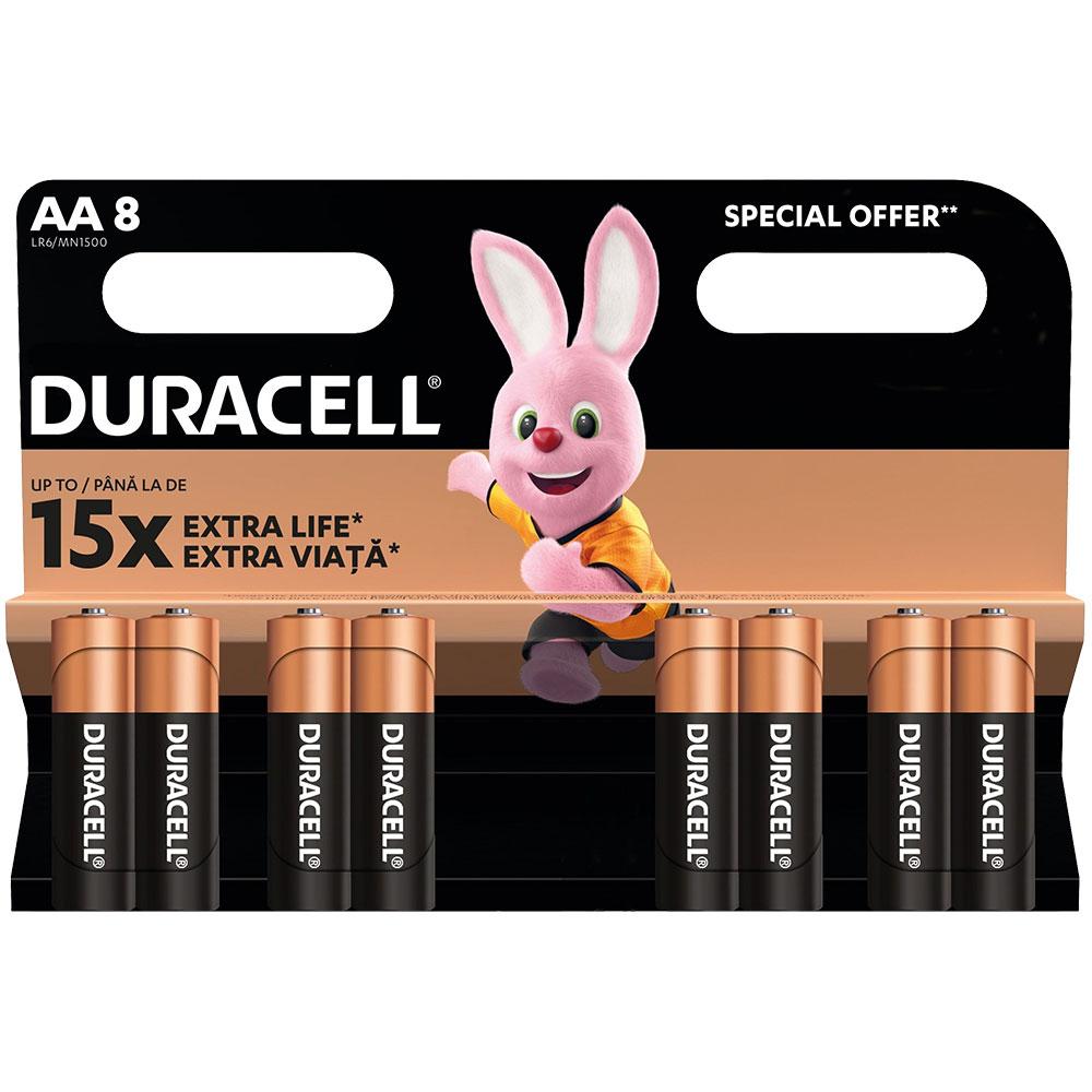 Алк. батерии Duracell AA/LR6 Basic бл.8 | JAR Computers Алк. батерии Duracell AA/LR6 Basic бл.8