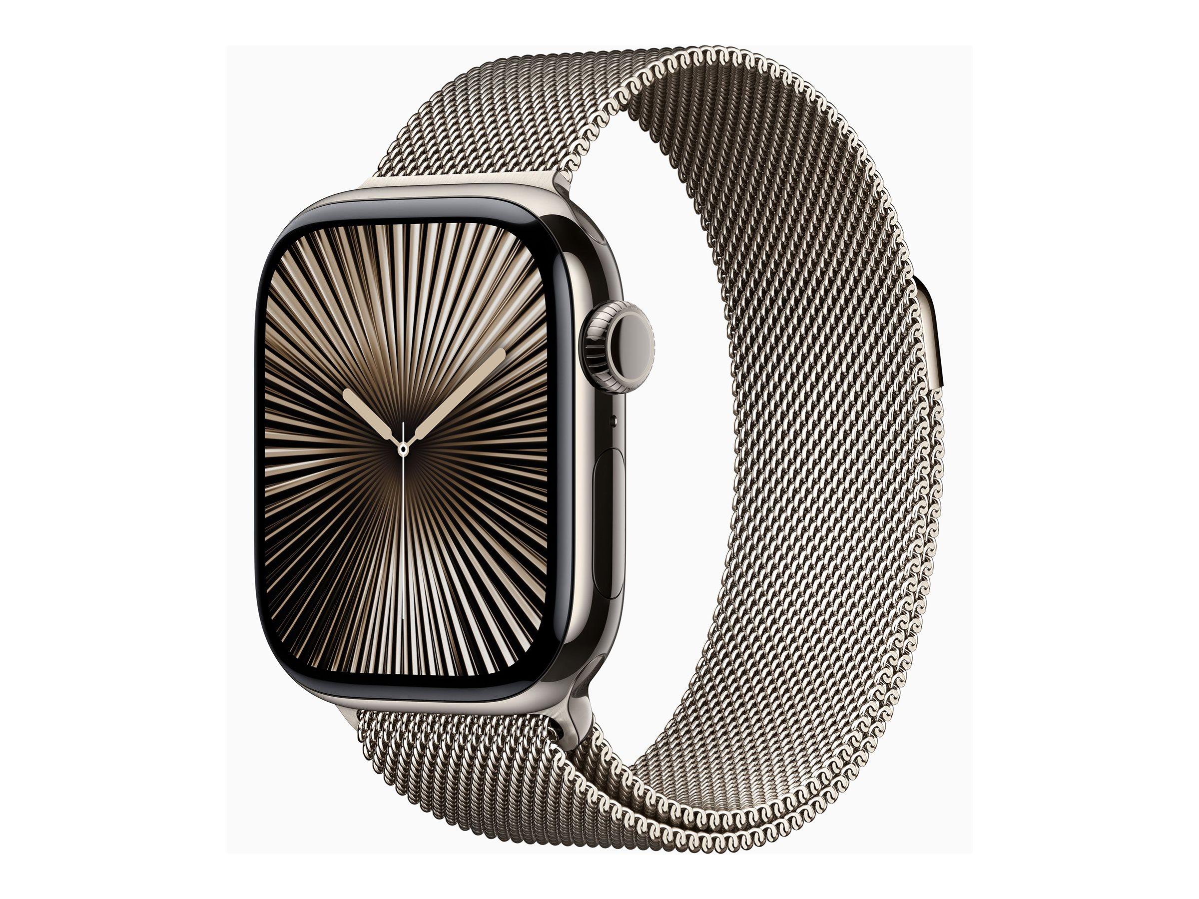 APPLE Watch Series 10 GPS + Cellular 42mm Natural Titanium Case with Natural Milanese Loop | JAR Computers APPLE Watch Series 10 GPS + Cellular 42mm Natural Titanium Case with Natural Milanese Loop