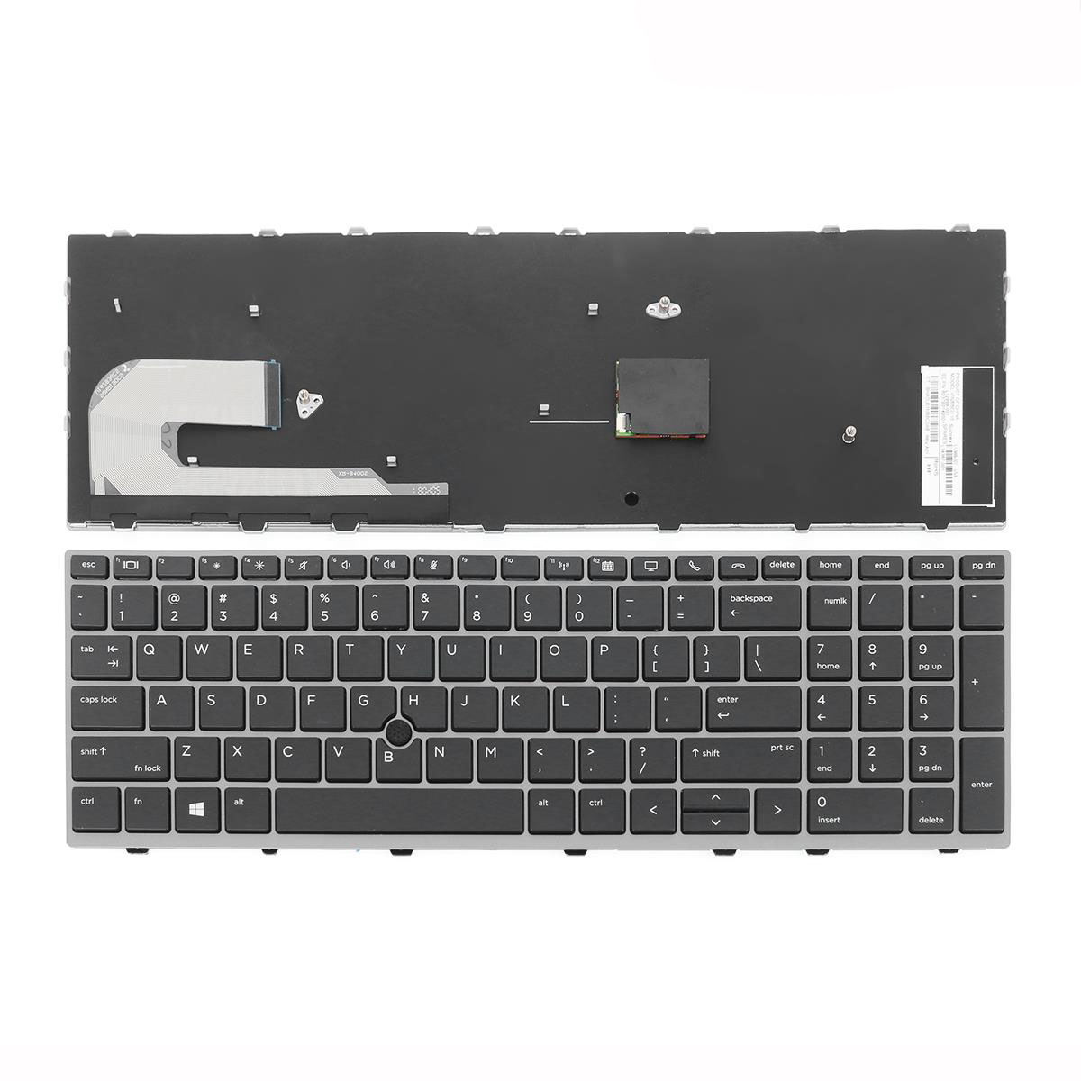 Клавиатура за лаптоп HP EliteBook 755 G5 850 G5 ZBook 15u G5 Черна със Сива Рамка с Пойтинг стик / Gray Frame Black With Pointing Stick Оригинална | JAR Computers Клавиатура за лаптоп HP EliteBook 755 G5 850 G5 ZBook 15u G5 Черна със Сива Рамка с Пойтинг стик / Gray Frame Black With Pointing Stick Оригинална