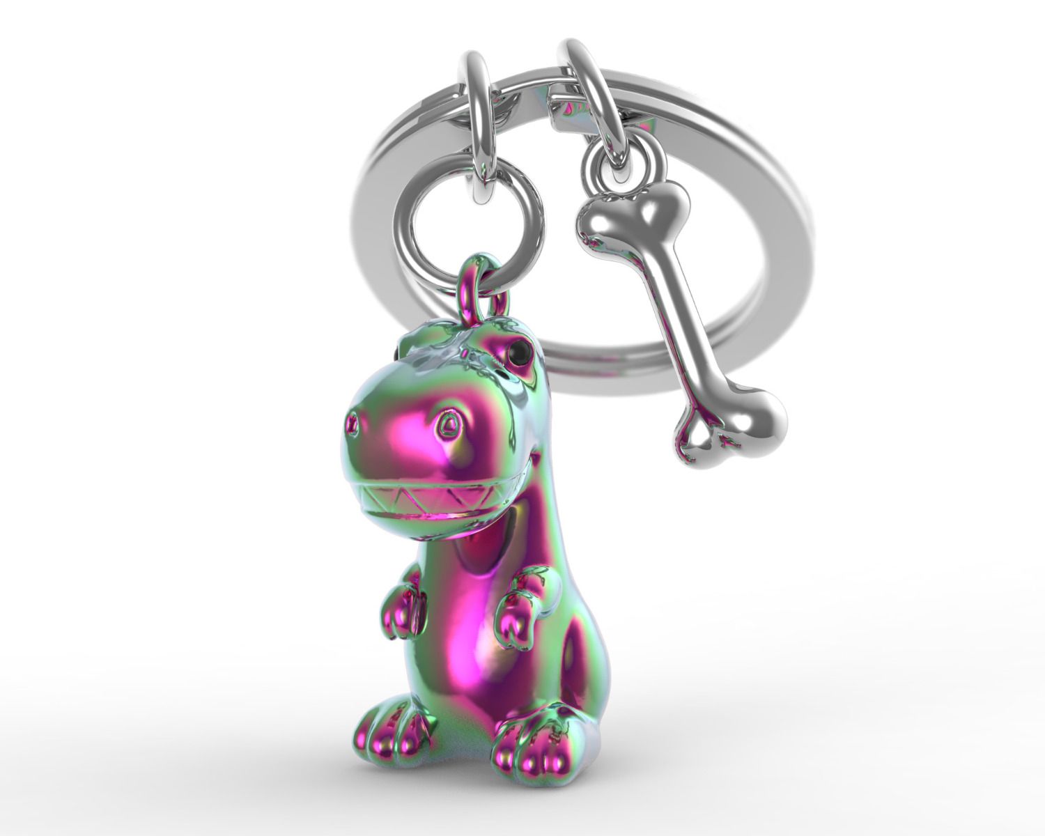 Ключодържател Metalmorphose, Dino with bone charm | JAR Computers Ключодържател Metalmorphose, Dino with bone charm