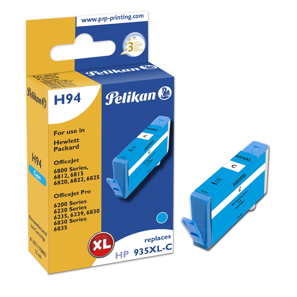 Pelikan H94 Cyan глава и патрон за мастиленоструен принтер 1 броя Съвместим Висок (XL) добив Синьо-зелен | JAR Computers Pelikan H94 Cyan глава и патрон за мастиленоструен принтер 1 броя Съвместим Висок (XL) добив Синьо-зелен