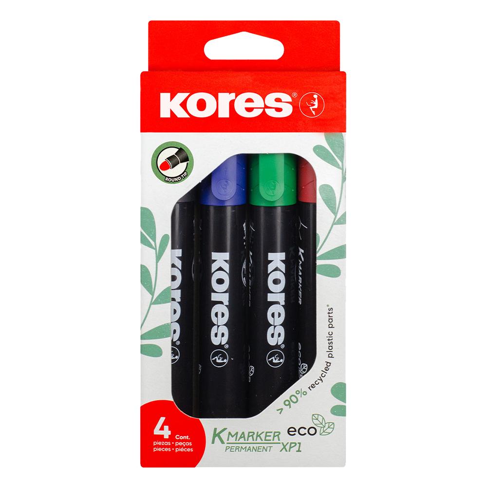 Перм. маркер Kores Eco XP1 объл 4 цвята | JAR Computers Перм. маркер Kores Eco XP1 объл 4 цвята