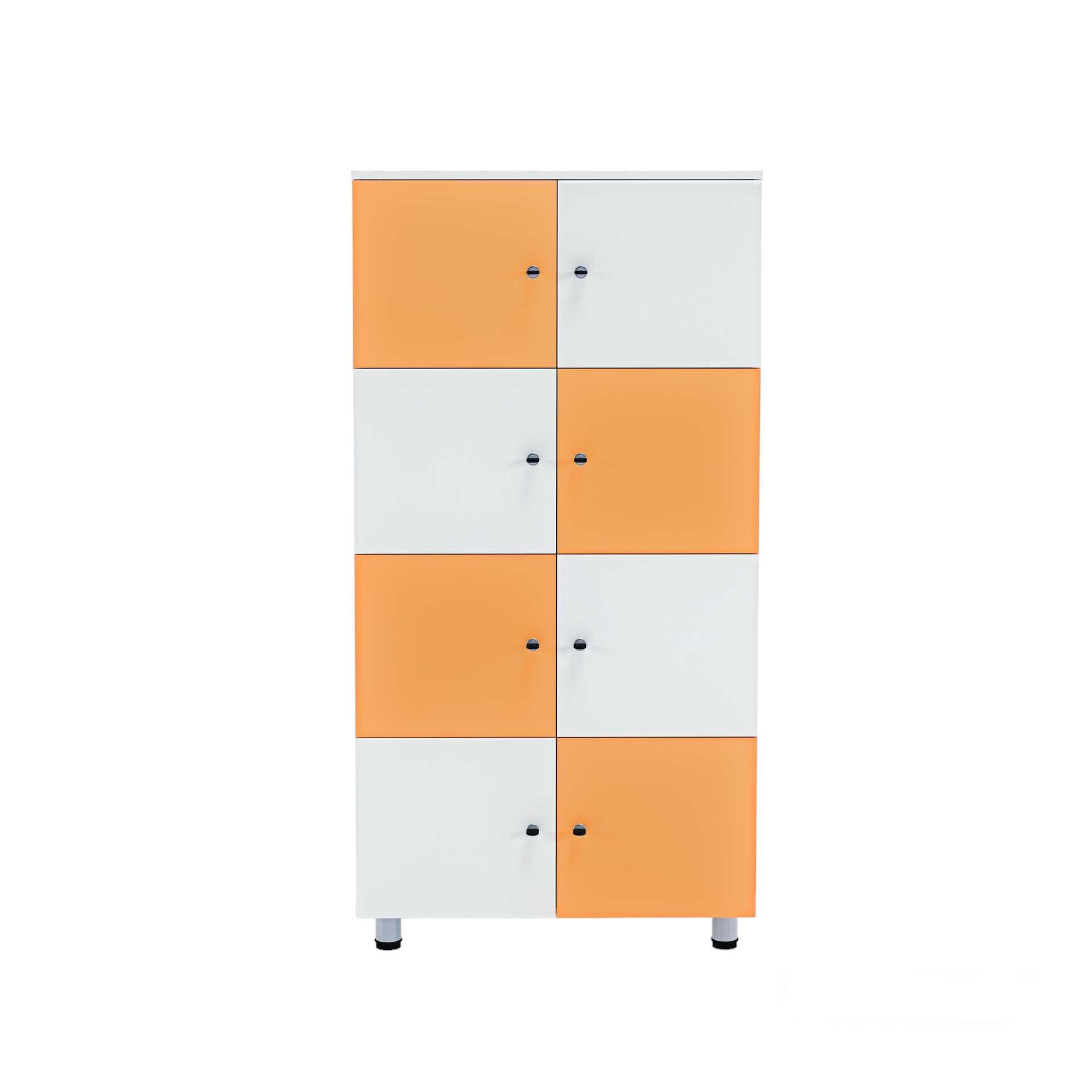 RFG Шкаф Fores, 8 отделения, 800 х 400 х 1560 mm, бял и оранжев