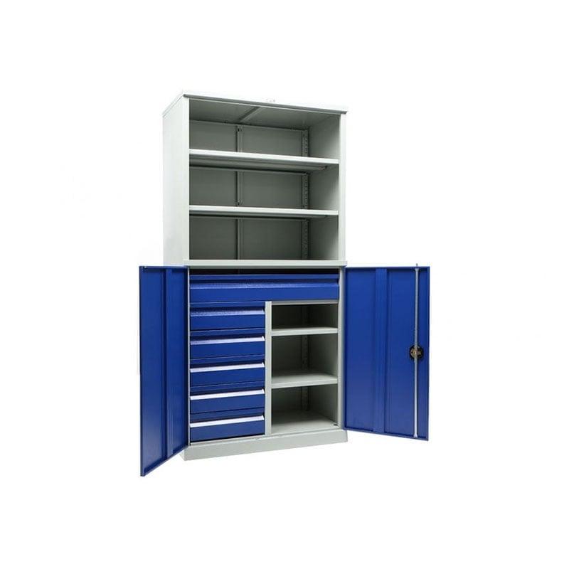 Шкаф за инструменти ТС1995 102215, метален, 950 х 500 х 1900 mm, синьо-сив