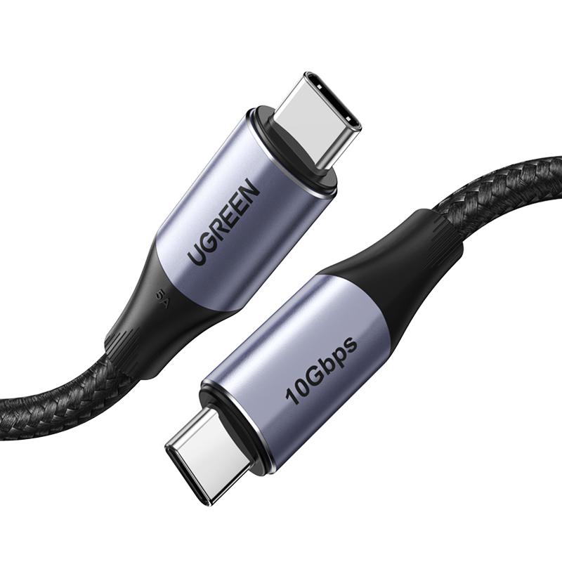 UGREEN USB-C към USB-C кабел USB 3.2 Gen 2, черен, 1 м | JAR Computers UGREEN USB-C към USB-C кабел USB 3.2 Gen 2, черен, 1 м