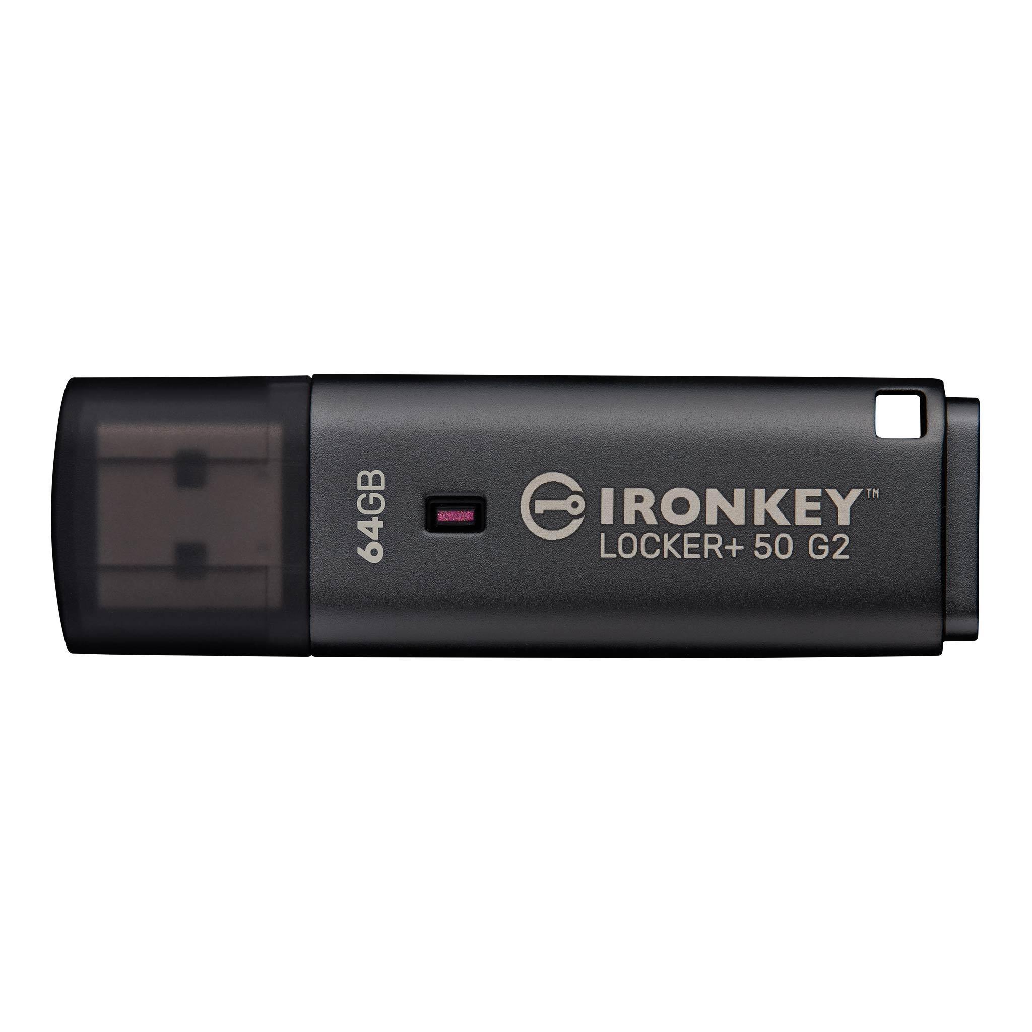 USB памет KINGSTON IronKey Locker+ 50 G2 - 64GB, XTS-AES 256-bit