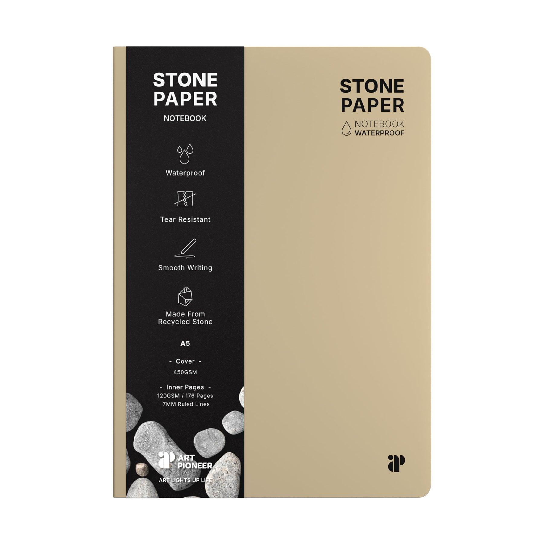 Art Pioneer Тетрадка Stone Paper, A5, твърда корица, 88 листа, бежова