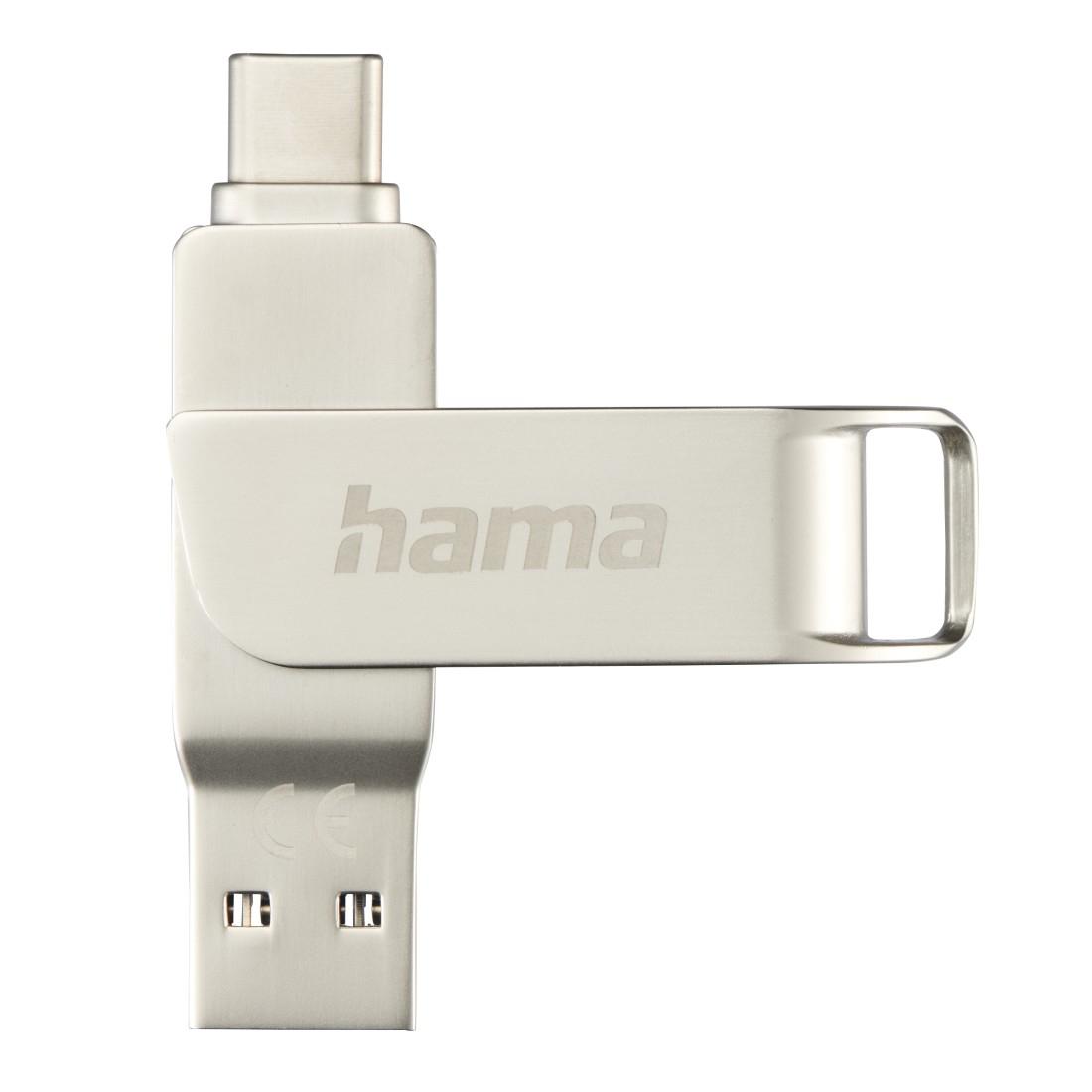 Hama C-Rotate Pro USB флаш памет 64 GB USB Type-A / USB Type-C 3.2 Gen 1 (3.1 Gen 1) Сребърен | JAR Computers Hama C-Rotate Pro USB флаш памет 64 GB USB Type-A / USB Type-C 3.2 Gen 1 (3.1 Gen 1) Сребърен