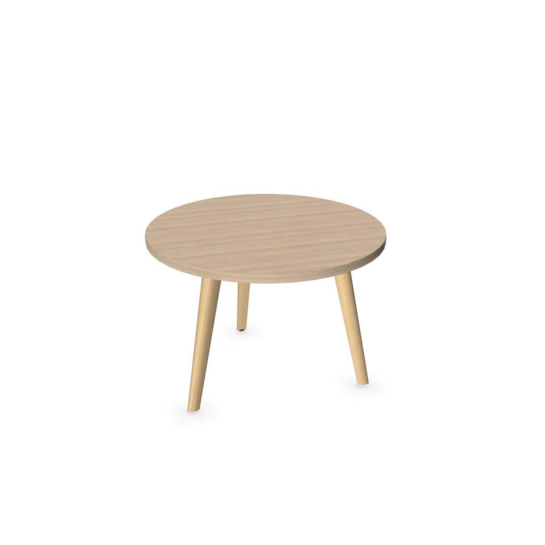 Narbutas Ниска маса Nova Wood, 700x700х480 mm, кръгла, меламин Sand Ash, дървени крака