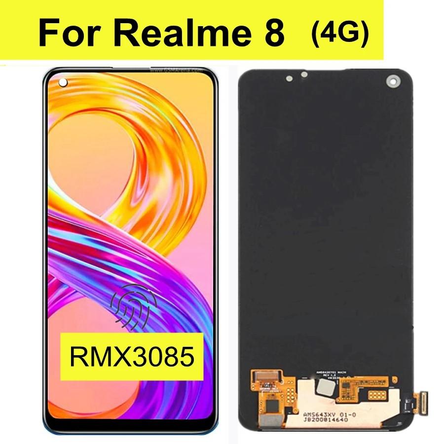 Realme 8 4G RMX3085 / 8 Pro RMX3081 LCD with touch Black with fingerprint Original | JAR Computers Realme 8 4G RMX3085 / 8 Pro RMX3081 LCD with touch Black with fingerprint Original