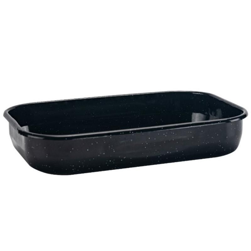 Тава за печене Oliver Voltz OV51222JS37, 37x25x7 см, Правоъгълна, Eмайл, Черен