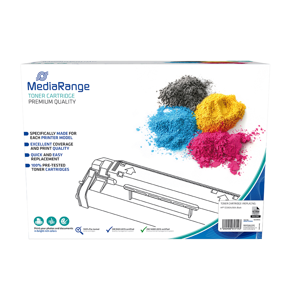 Toner MEDIARANGE Compatible for Printers HP (Black) (CE390A/90A) (MRHPTCE390A)